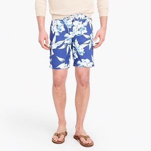 J CREW MENS 9" Board Shorts Size 32 Blue Floral